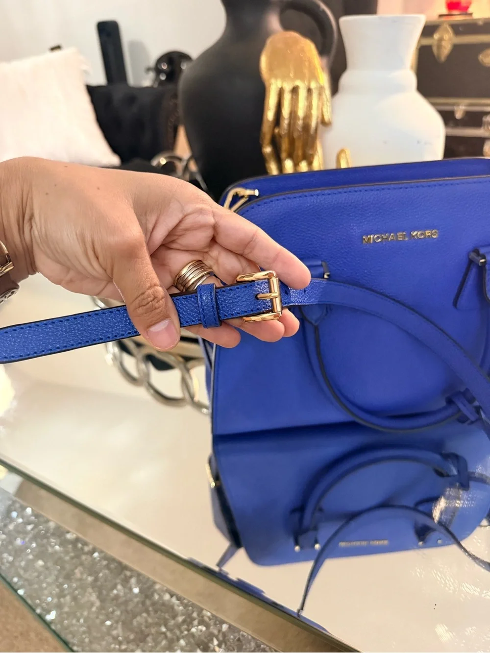 Michael Kors Harper Leather Satchel Bag